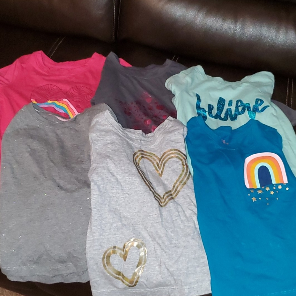 6 Size 4T Cat& Jack Long Sleeve Shirts